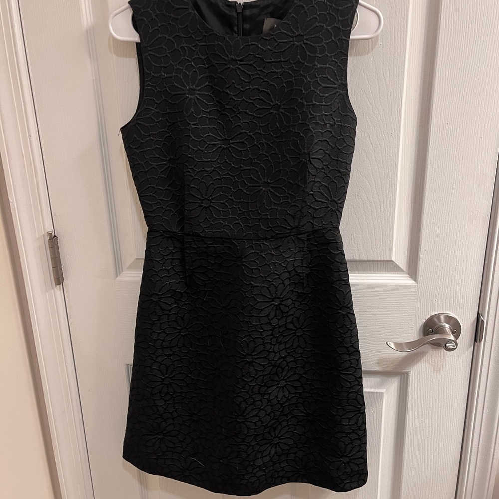 MaxMara Black Textured Floral Mini Dress